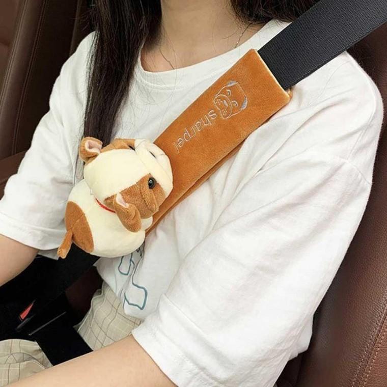 귀여운 캐릭터 인형 안전 벨트 자동차 커버 차량 용품