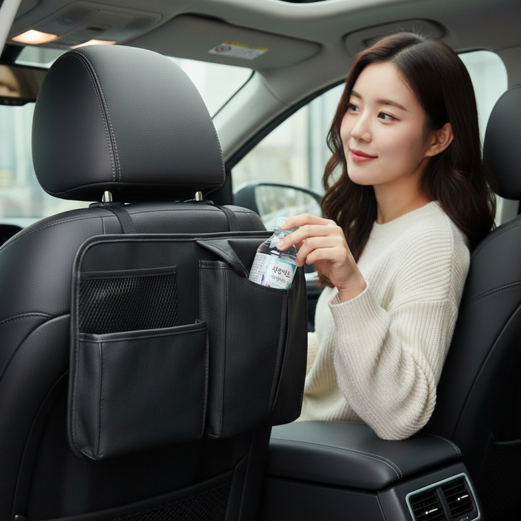 자동차 뒷좌석 다기능 수납함 컵홀더 정리 수납포켓 차량용 오거나이저