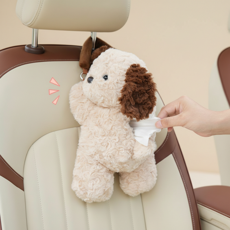 강아지 모양 차량용 휴지걸이 티슈 케이스 커버