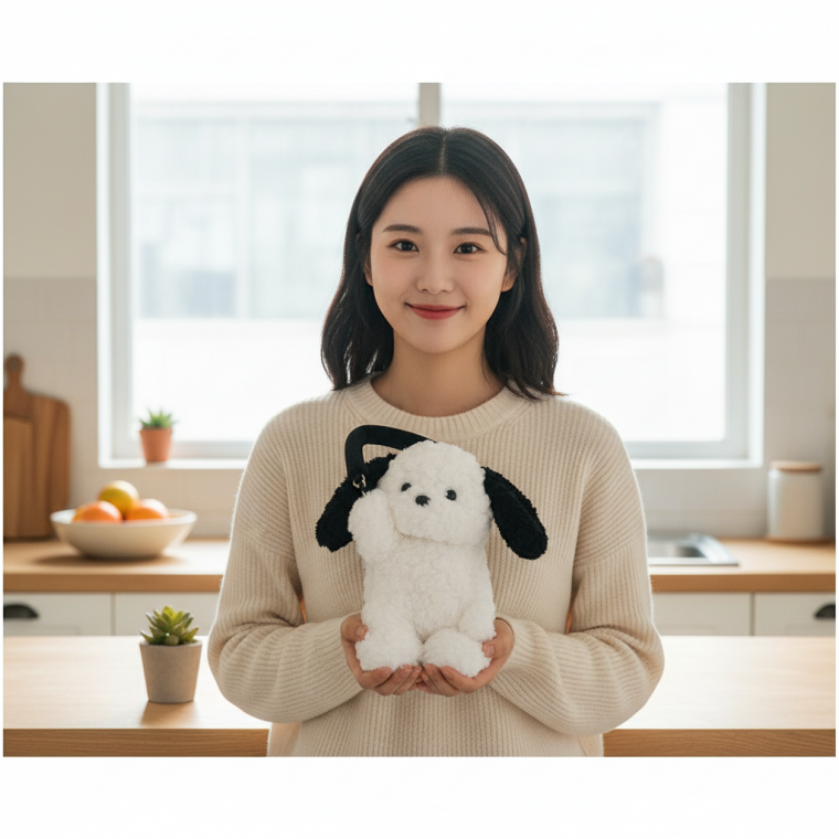 반려견 인형 차량용 휴지 케이스 티슈걸이