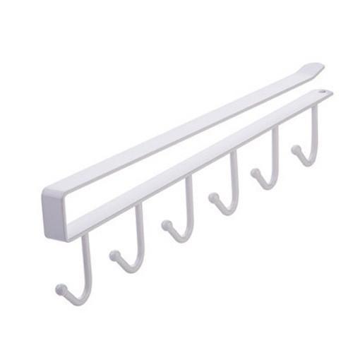 무타공 주방 수납장 행거 걸이식 6구 거치대 화이트