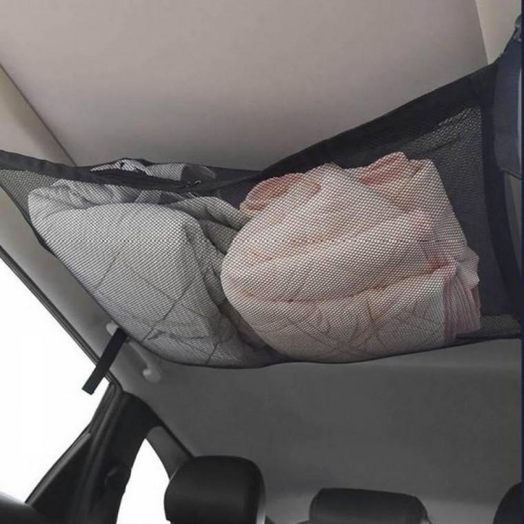 차박 포켓 그물 자동차 루프 천장 블랙 가방 수납