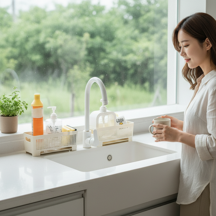 주방 정리 건조대 행주걸이 싱크대 물빠짐 소품정리 수납랙