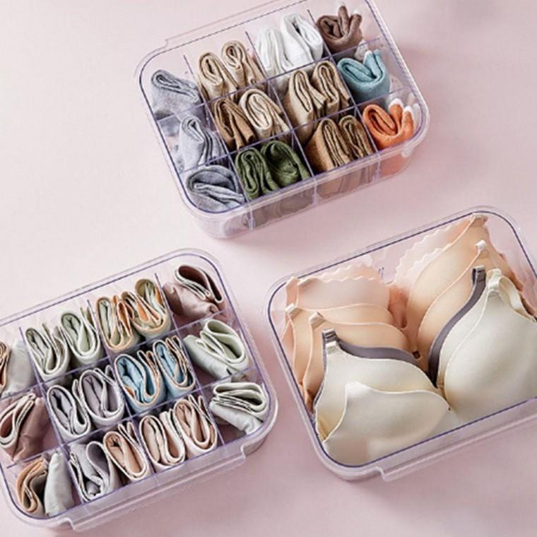 속옷 양말 넥타이 수납 칸막이 서랍 정리 함 화이트