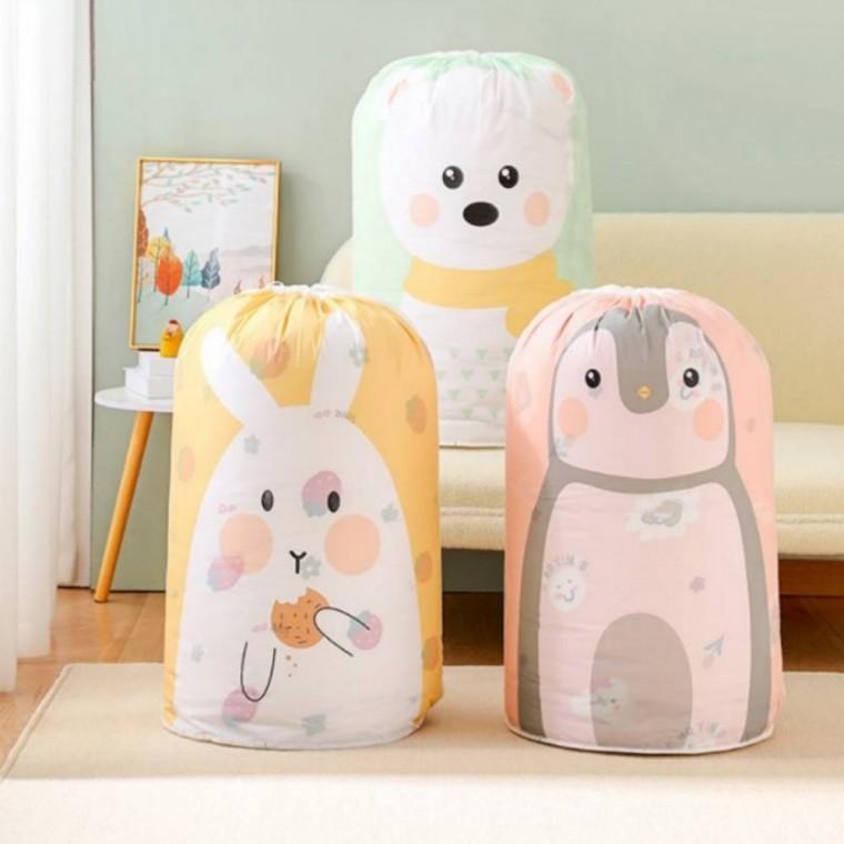 캐릭터 이불 보관 주머니 옷 정리함 수납함 파우치