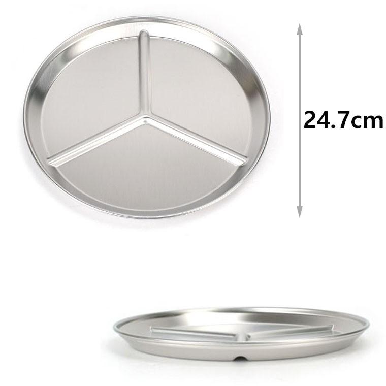 위생적인 3등분 스텐 간식접시 반찬그릇 24.7cm 1p