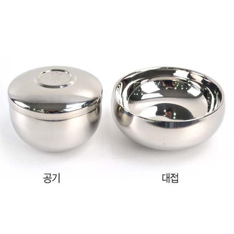 고급 스텐 이중 밥공기 국그릇 식기세트 1p
