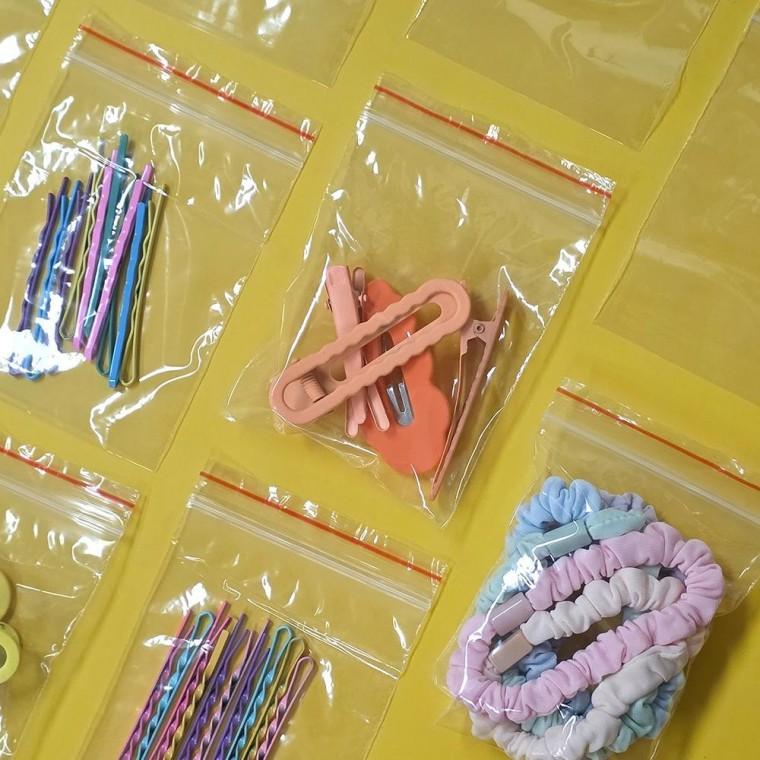 투명 지퍼백 소형 7x10cm 소분 비닐 봉투 선물 데코 포장 수납 세트