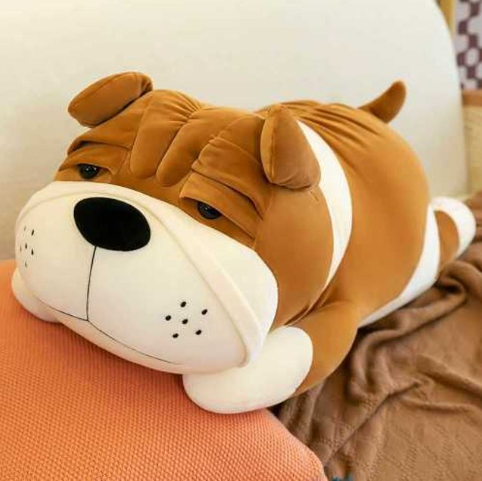 45cm 불독인형 강아지인형 베개인형 애착인형 인형제작 리얼강아지인형 아기애착인형 귀여운인형