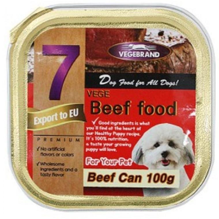 베게7 소고기 강아지 반려견 간식 캔 통조림 100g 96개 1박스