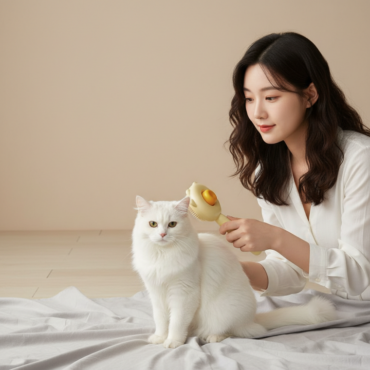 애완동물 원터치 강아지 빗 고양이 털관리용 애견