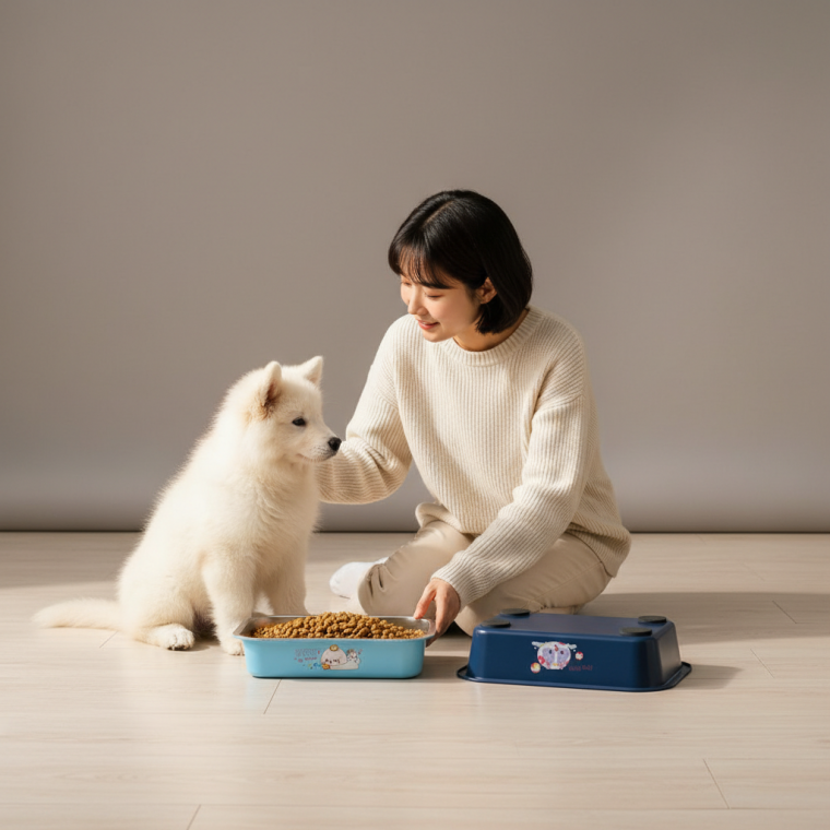 펫 식기 강아지 고양이 사료 그릇 물통 급식 용기
