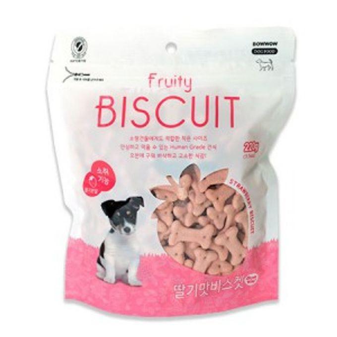 강아지 비스켓 220g 딸기맛 애견 영양 간식 디저트