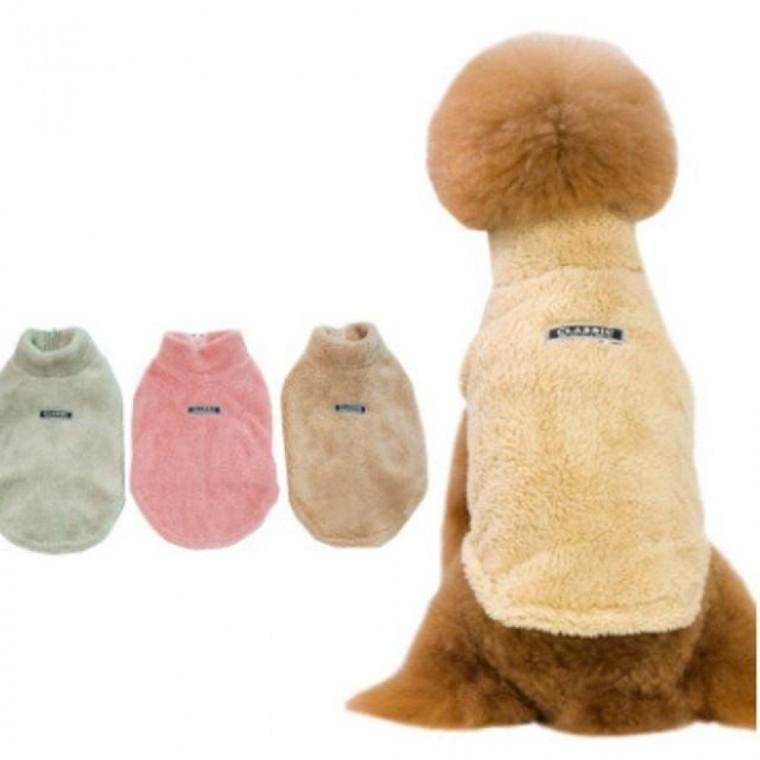 겨울 강아지 수면 극세사 조끼 애견 옷