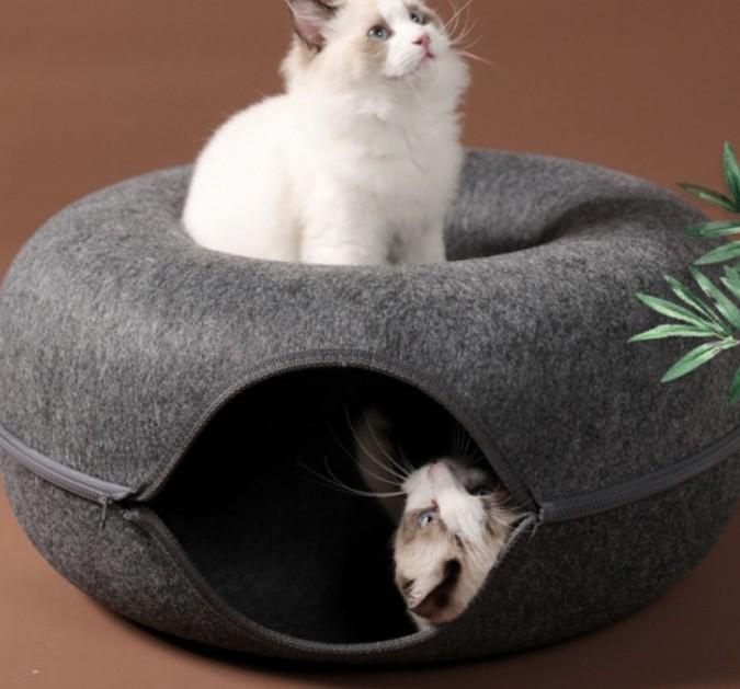 반려동물 펫티켓 고양이 강아지 안식처 도넛터널 펫 하우스 DP62126다크그레이