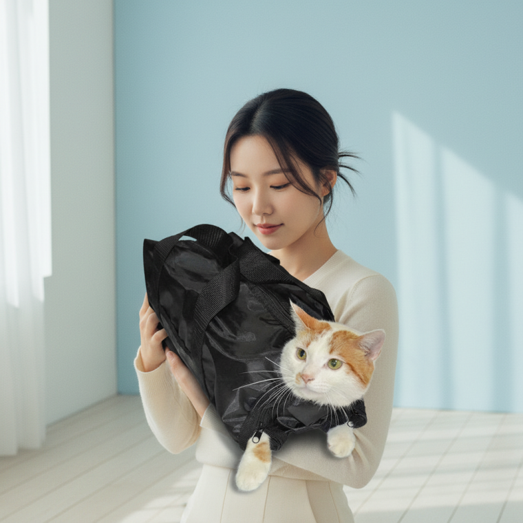 반려묘 고양이 세정 가방 캣 미용 이동 케이지 휴대용 애완동물 용품