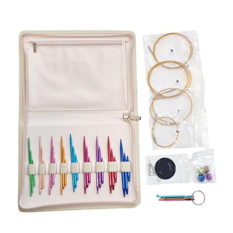 뜨개질공예 휴대용 조립식 대바늘 파우치 세트 3종