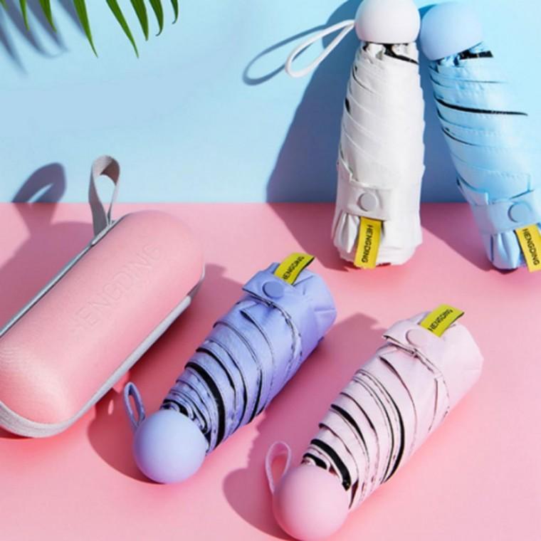 양우산 캡슐 우산 경량 마카롱 5단 양산 자외선차단 선물용 휴대용 답례품