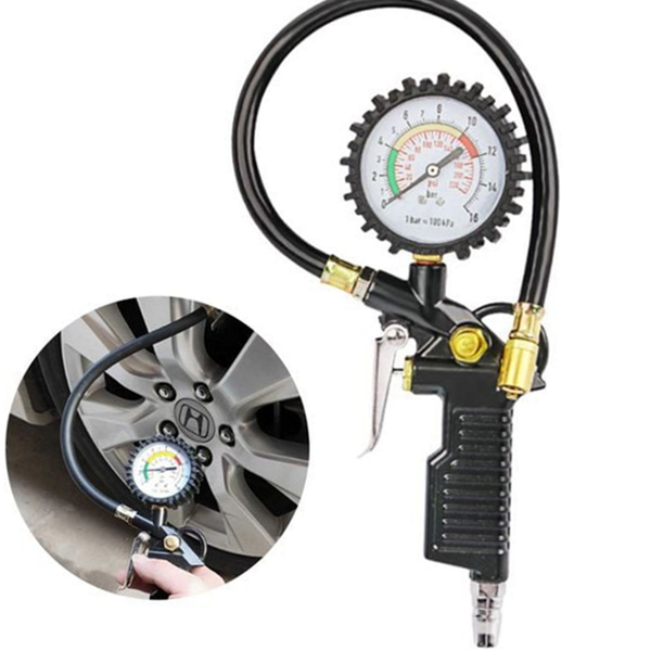 권총형 타이어 공기주입기 휴대용 타이어 공기압 측정기 자동차 용품