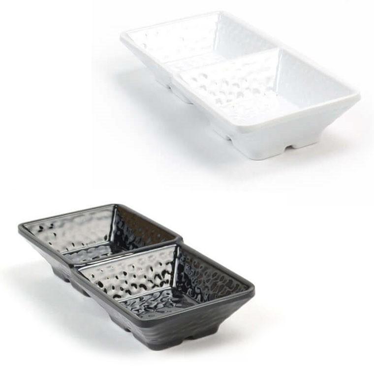 멜라민 2칸 종지 초장그릇 앞접시 14.6x6.7x2.7cm 1p