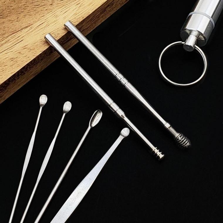 휴대용 스텐 귀이개 세트 실버