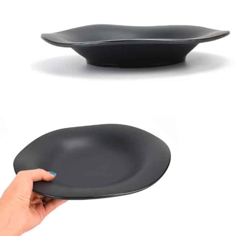 멜라민 블랙 파스타 스파게티 접시 26.7x4cm 1p