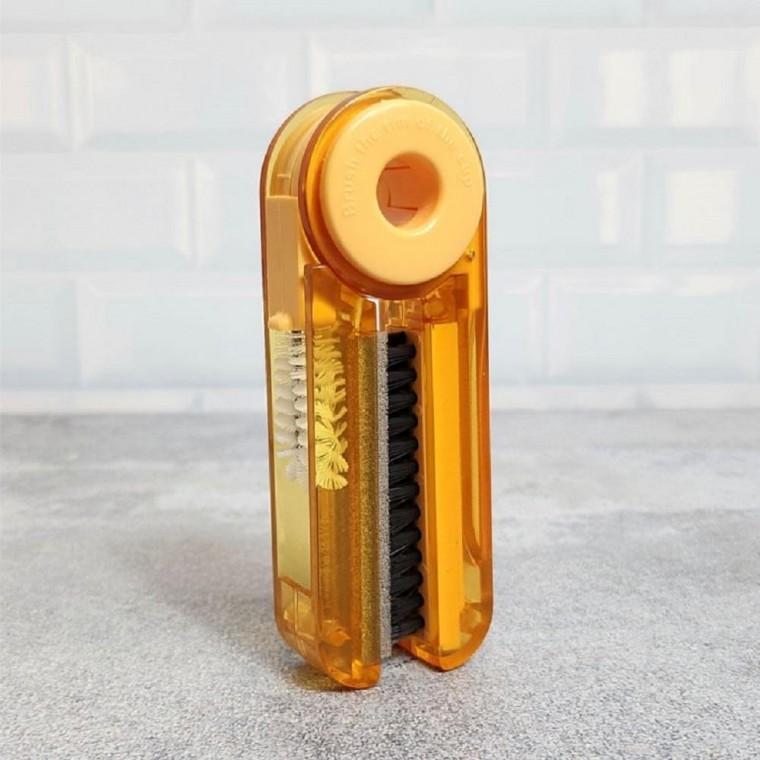 4in1 접이식 세척 브러시 노랑 욕실 창틀 청소 솔 휴대용