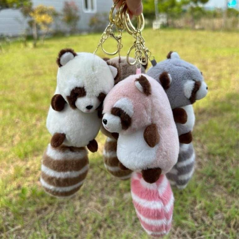 ToB 풍성한꼬리 라쿤 인형키링 가방키링 차키링