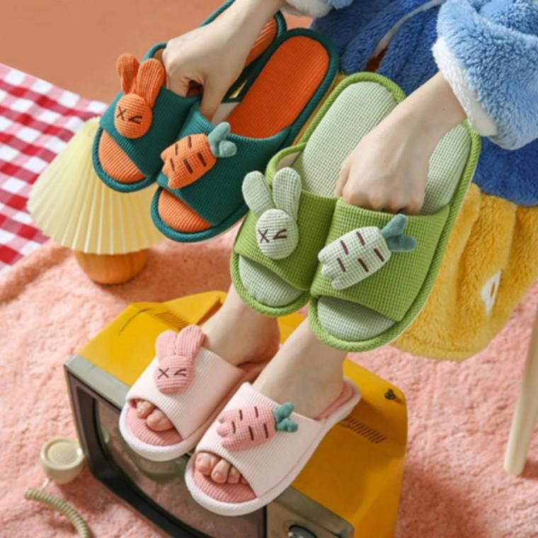 귀여운 토끼 당근 슬리퍼 거실화 커플 실내화 4컬러