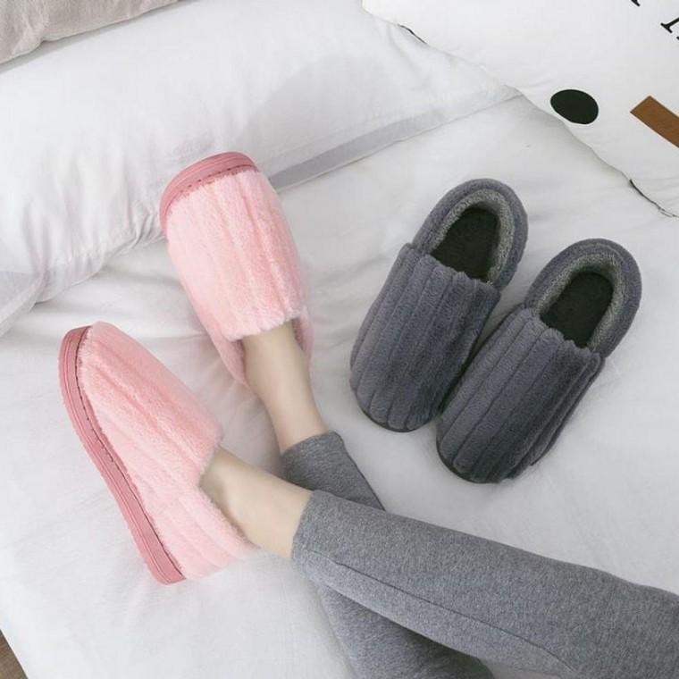 털 컬러 실내화 보온 따뜻한 겨울 슬리퍼 커플