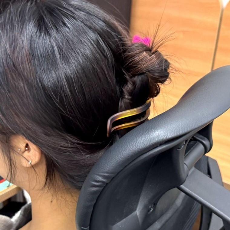 올림머리 무광 가로 집게핀 브라운 반묶음집게핀 올림머리집게핀 반머리집게핀 가로집게핀