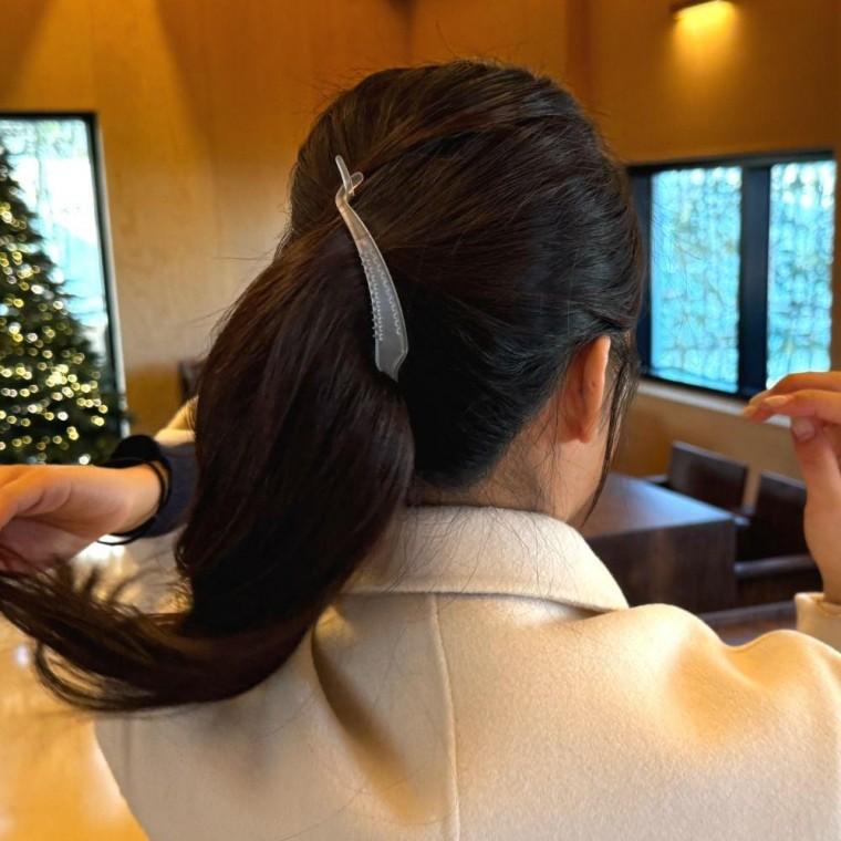 올림머리 무광 꼬임 바나나핀 화이트 반머리집게핀 악어핀 가로집게핀 반묶음