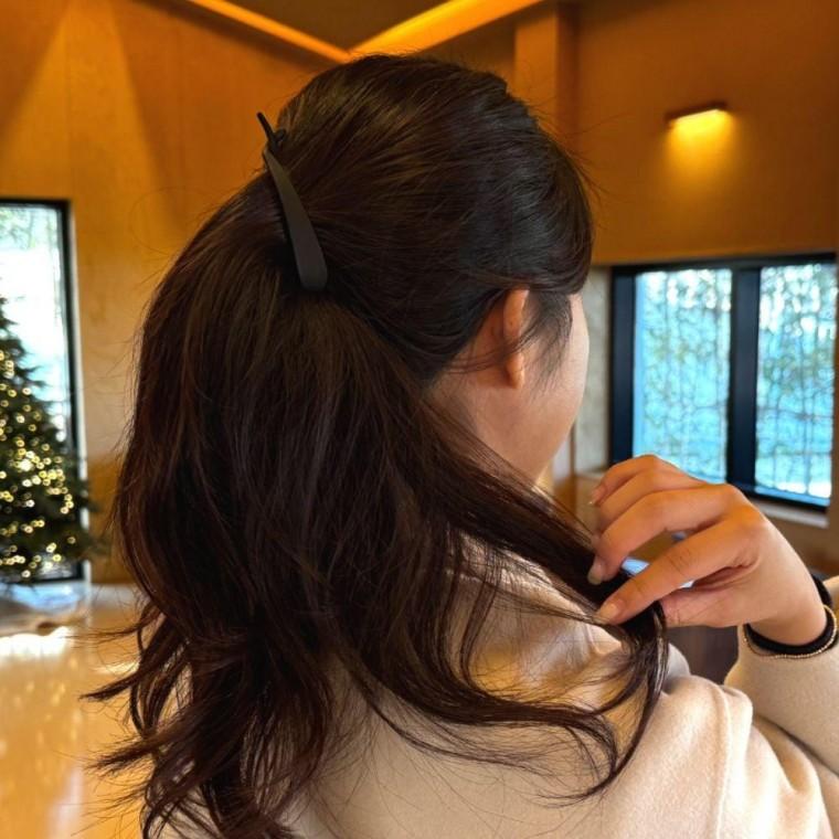 올림머리 무광 꼬임 바나나핀 블랙 반머리집게핀 악어핀 가로집게핀 반묶음