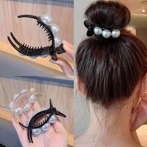[DY] 귀여운 왕진주 똥머리 머리핀 올림머리 집게핀