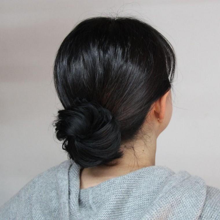 올림머리 똥머리 가발 집게핀 블랙 똥머리가발 만두 올림머리가발 가채 로우 번가발