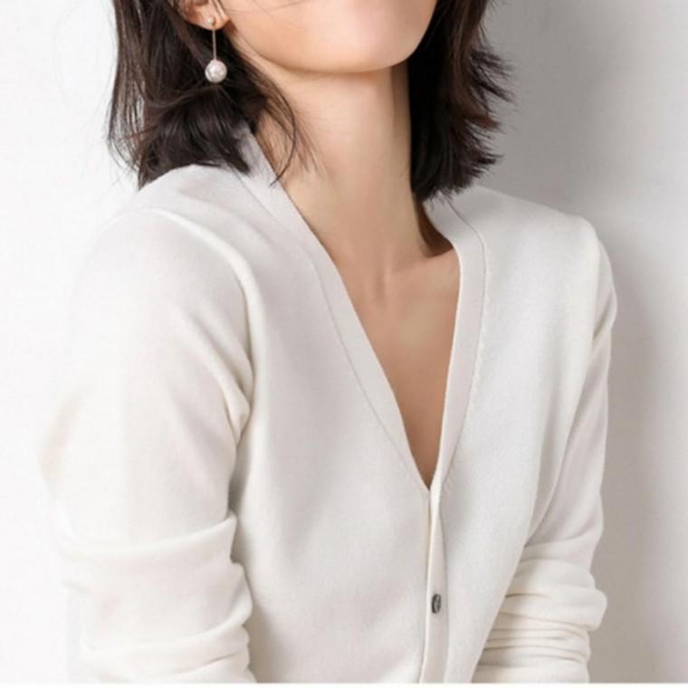 브이넥가디건 봄가을패션 니트 여성 가디건 패션 가을 스타일 브이넥 봄