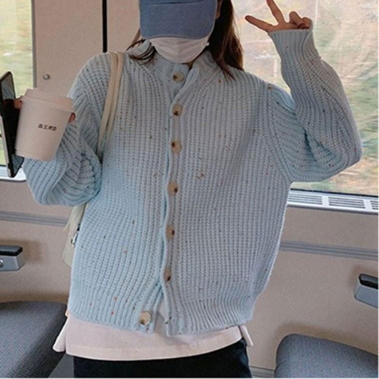 도톰 굵은 니트 봄 가을 가디건 아우터