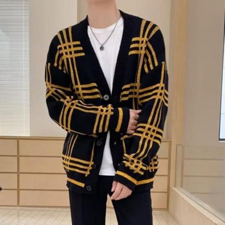 클래식 남성 3컬러 트렌드 스트릿 체크 가디건 IS-JK16