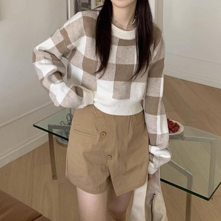 크롭 패턴 니트 2color 0489 칼라넥 U넥 남자가디건 조끼 크리스마스 여성 데일리 스웨터 꾸안꾸 베스트 풀