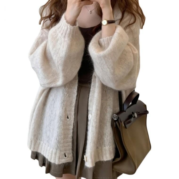 여자 데일리 소프트 니트 가디건 겉옷
