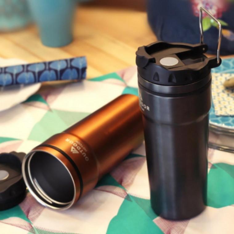 그레이 머그컵 0.52L 텀블러 사무실 캠핑 보냉 보온 스포츠물병 중등 보틀 초등