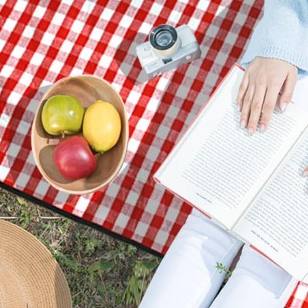 접이식 패브릭 돗자리 여행용 한강 매트 야외 소품 피크닉 소풍 텐트 방수 캠핑 체크