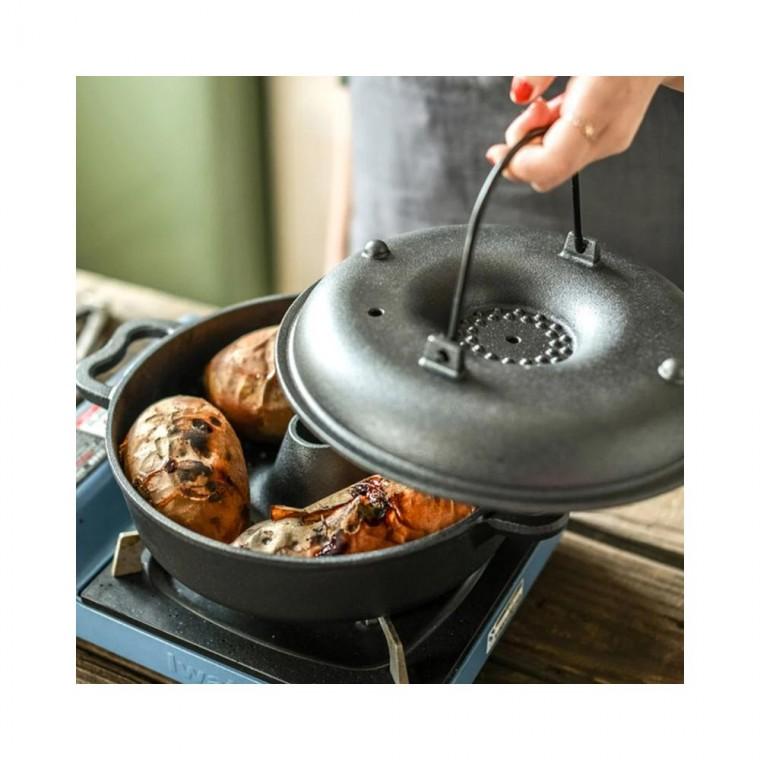 루미나D 무쇠 직화냄비 28cm 구이 군고구마 군밤 군옥수수