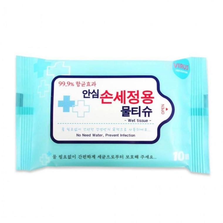 물티슈 개별포장 위생티슈 항균 휴대용 손소독 안심 손세정용 여행용 10매