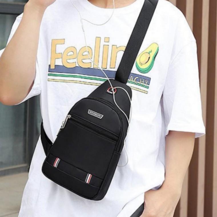 가방 어깨 여행용 방지 도난 슬링백 남자 크로스 블랙