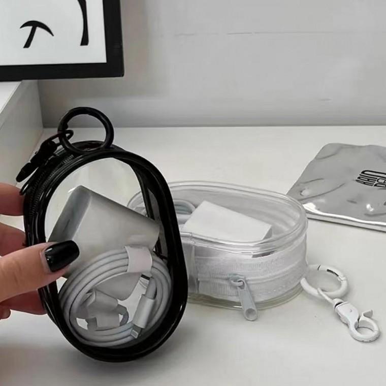 1+1 키링 고리 pvc 투명파우치 화장품 방수 립파우치 여행용 작은 동전지갑 립스틱 가방연결 가챠