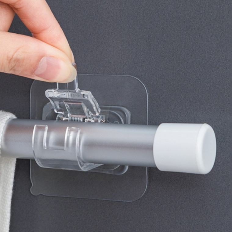 무타공 커튼봉 받침대 세트 (2P) 압축봉 브라켓 홀더 지지대 걸이 고리 자취방 전세