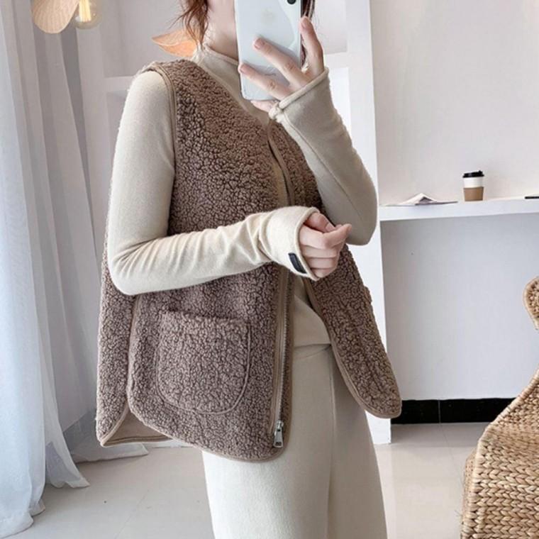 양털 집업 뽀글이 방한 조끼