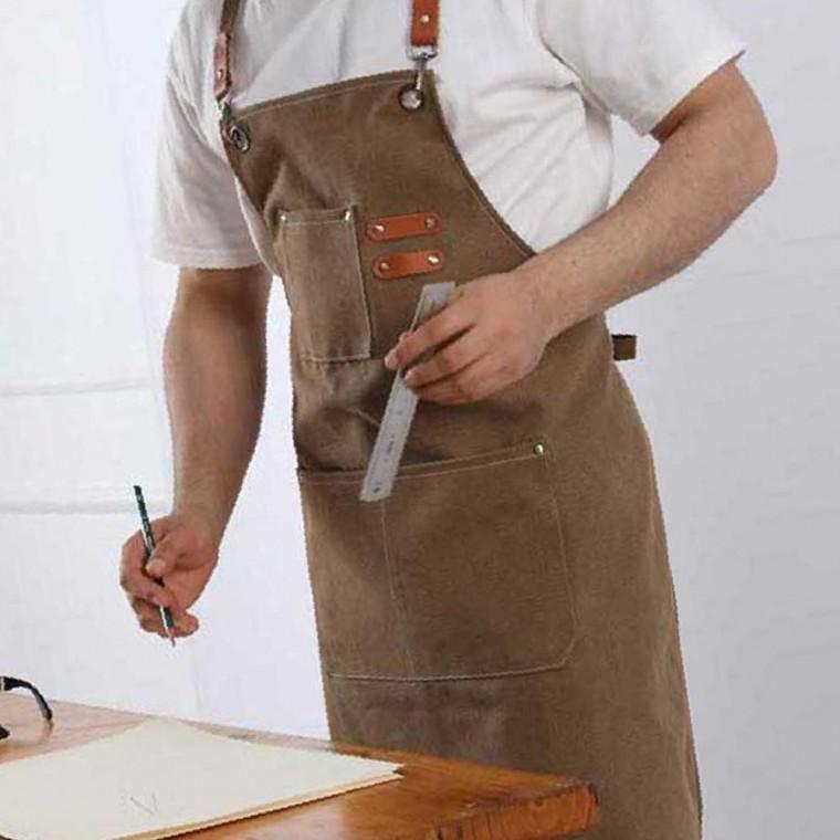 남자 용 캔버스 공방 작업 조끼 형 앞치마 에이프런