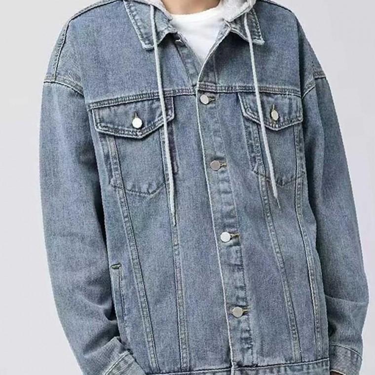 남자 자켓 코디 간절기 데님 후드 캐주얼 청 아우터
